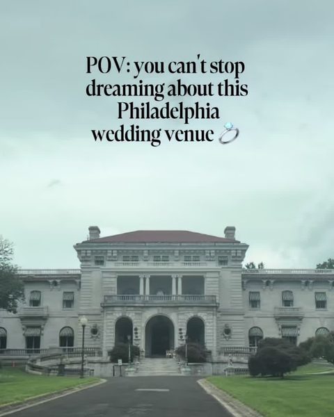 Elkins Estate's limestone Gilded Age mansion at the end of a long drive