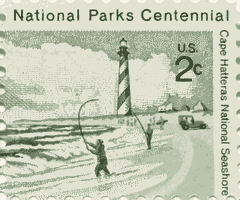 Vintage 1972 Cape Hatteras lighthouse stamp