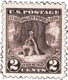Vintage 1928 Valley Forge stamp