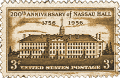 Vintage 1956 Nassau Hall stamp